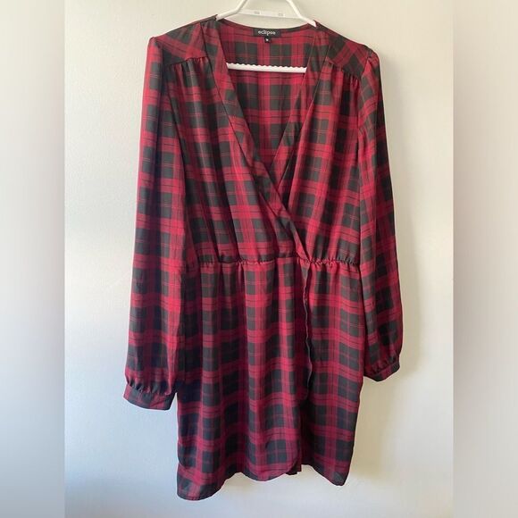 Eclipse Red and Black Plaid Mini Dress - Picture 11 of 12